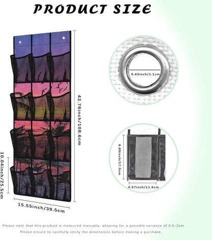 Generic Sunset Sea Over The Door Shoe Organizer Heavy Duty Reusable Over The Door Pantry Organizer The Simple But Stylish Design Style Adds A touch of Color to Kitchen Apartments College Dorm