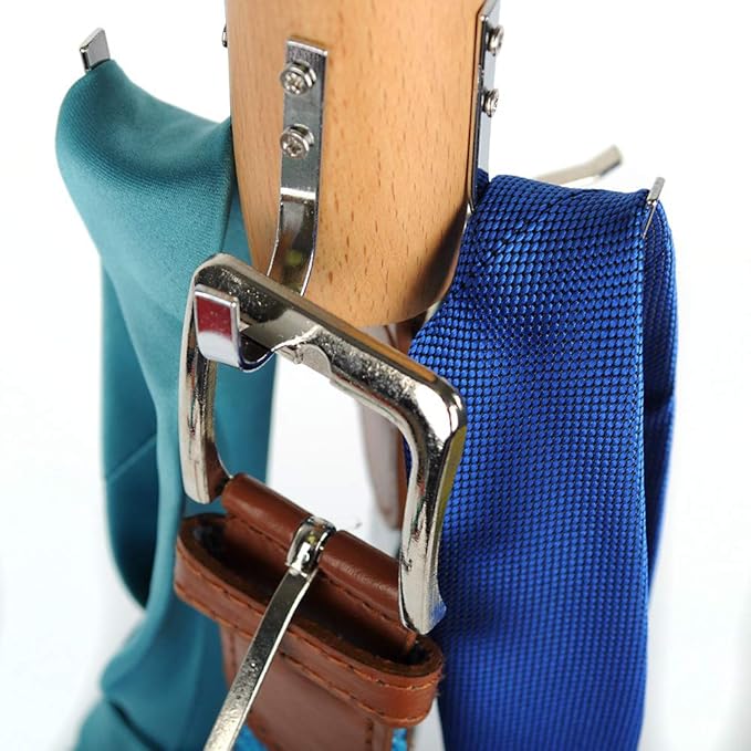 Umo Lorenzo 4-Hook Belt Organizer Closet Hanger Holder for Belts, Ties and Scarves
