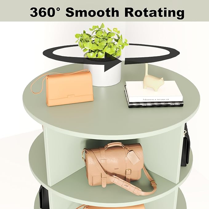 HomVent Rotating Shoe Rack, 6-Tier Spinning Shoe Rack Tower, Free Standing 360° Revolving Shoe Organizer Shoe Storage Shelf Hold Over 24 Pairs Shoes for Entryway Living Room