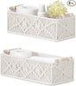 Nonam Macrame Storage Baskets, Boho Decor Style Woven Storage Boxes for Home Organization, Toilet Tank Shelf Cabinet Organizer Baskets,Set of 2- Warm White-X