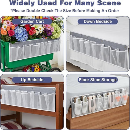 2 Pack RV Shoe Storage Solutions, Hanging Shoe Organizer with 8 Large Pockets, Wall Mounted Bedside Caddy for Entryway, Camper, Dorm & Bedroom Organization, Gray