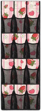 Strawberry Stripe Hanging Storage Bags,Shoe Organizer Door Hanger with 12 Mesh Large Pockets,Behind Door Shoes Hang Holder Rack