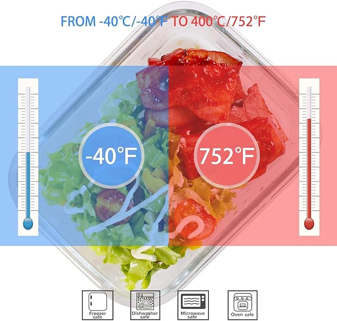S SALIENT 18 Piece Glass Food Storage Containers with Lids, Glass Meal Prep Containers, food storage Containers for Food Storage, BPA Free & Leak Proof (9 lids & 9 Containers)