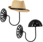 Owlgift Vintage Wall Mount Hat & Coat Rack – Set of 2 – Rustic Black Decorative Iron Holder for Hats, Scarves, Helmets & Wigs – Retro Entryway Wall Organizer for Home, Store, Restaurant or Hotel Use
