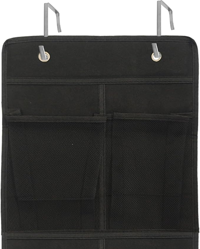 Black Over Door Shoe Organizer, 12 Large Pockets Hanging Storage for Closet Organization, Space Saving Shoe Rack and Accessory Holder
