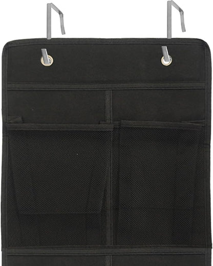 Black Over Door Shoe Organizer, 12 Large Pockets Hanging Storage for Closet Organization, Space Saving Shoe Rack and Accessory Holder
