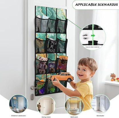 Generic Green Marble Over The Door Shoe Organizer for Cruise Ship Strong Over The Door Storage Organizer Shoes Spandex Fabric Is Not Only Flexible But Also Allows Fit Into Any Space Behind The Door