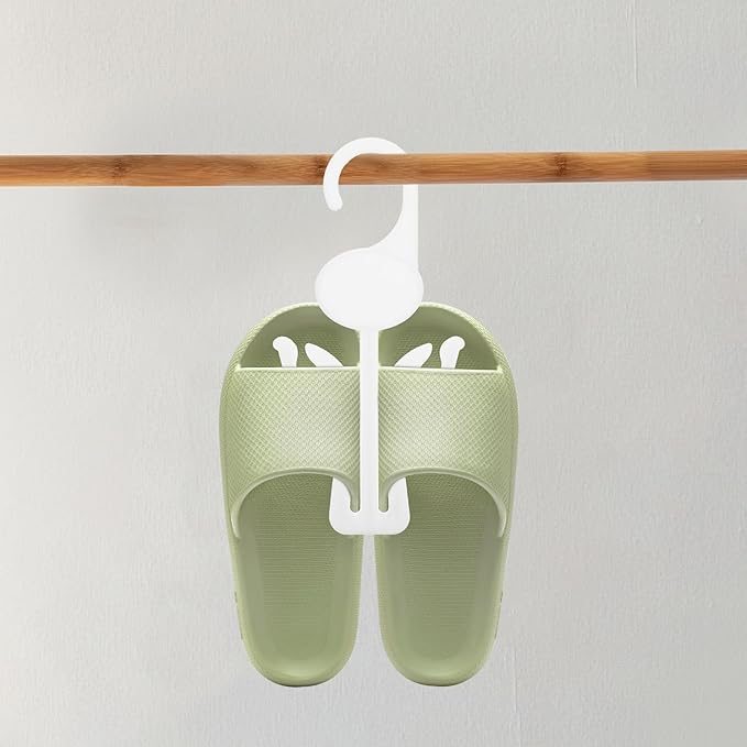 SUPVOX 20pcs White Plastic Hanging Shoe Organizer Hooks Slipper Holder Drying Rack for Home and Retail Display