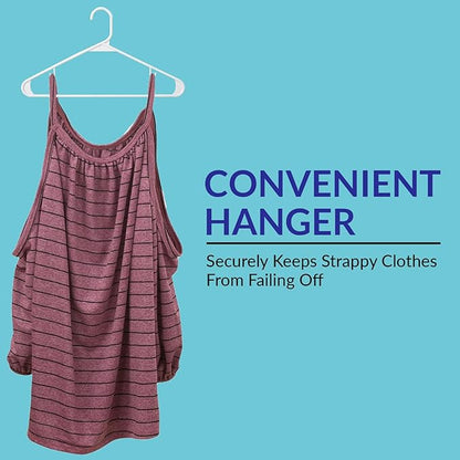Royale Linens Plastic Hangers 20 Pack - White Clothes Hanger with Hooks – Heavy Duty Space Saving Coat Hangers Ideal for Everyday Use for Tops, Skirt, Dress, Shirts, Pants