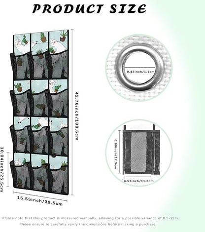 Alpaca Shoe Organizer Over The Door,12 Large Mesh Pockets Hanging Storage Shoe Rack,Hanging Shoe Rack for Door Sneaker Hanger Boot Storage,Breathable Organizer Storage Bag