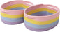 JMvicyroam Woven Basket,Small Rope Storage Bin with Handles & Ribbon Bag, Organizer for Shelves Closets,Gift Basket Empty for Birthday,Books,Dog Toys, Rainbow/2 Pack