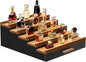 Wooden Cologne Organizer for Men 5 Tier of Perfume Display Holder of Drawer & 2 Hidden Compartments Larger Storage Space Mens Perfume Organizer Shelf Stand,Gift for Man (5T-Black Walnut)