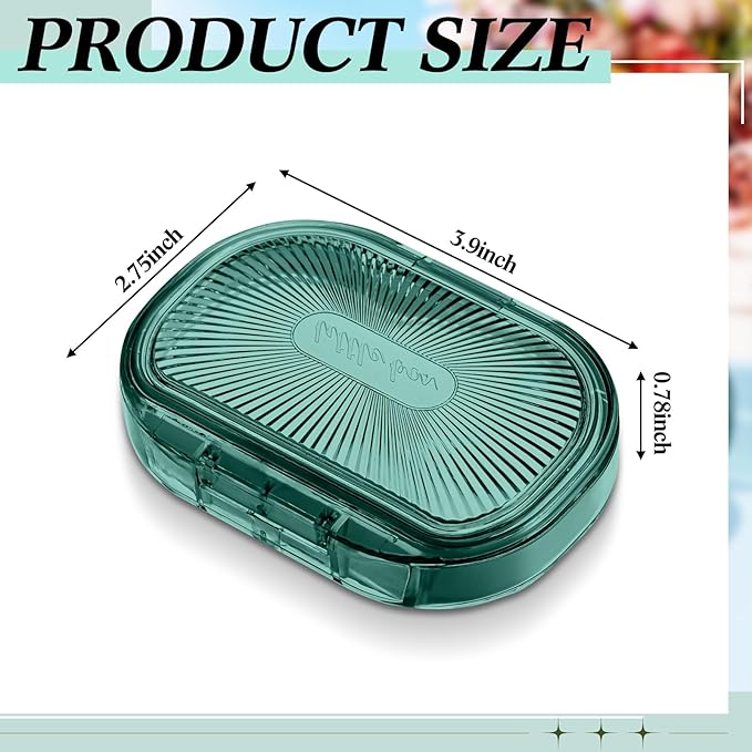 Kigley 4 Pcs Hair Tie Container Small Portable Travel Cotton Swab Holder Dispenser with Lid Plastic Box Storage Containers for Small Items, 3.94 x 2.76 Inch (Green)