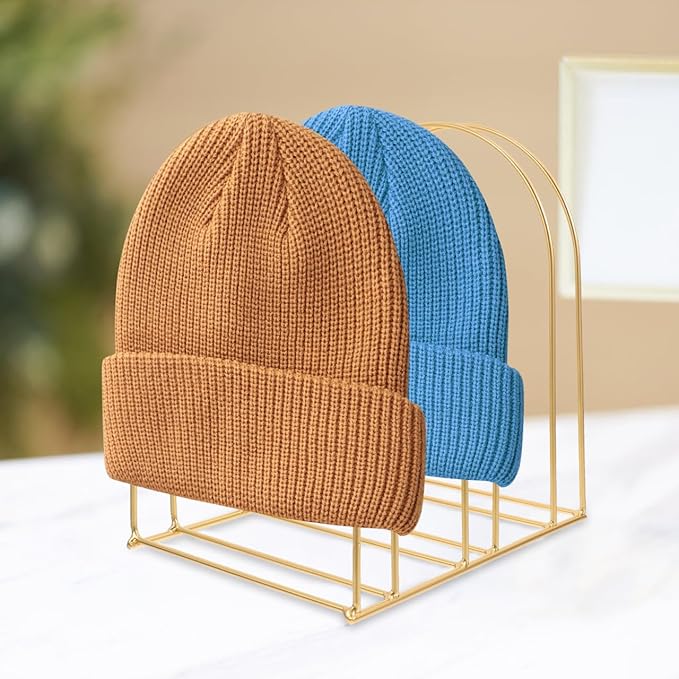 ABOOFAN 2 Pack Hat Rack Stand – Space-Saving Iron Hat Organizer for Knit Beanie Storage & Wool Cap Display – for Closet, Counter, Shelf, Small Apartments