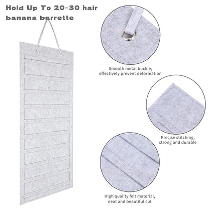 Bow Organizer - 10 Layer Display Holder for Girls Hair Bows - Wall, Door, Closet Mount (Grey-A)