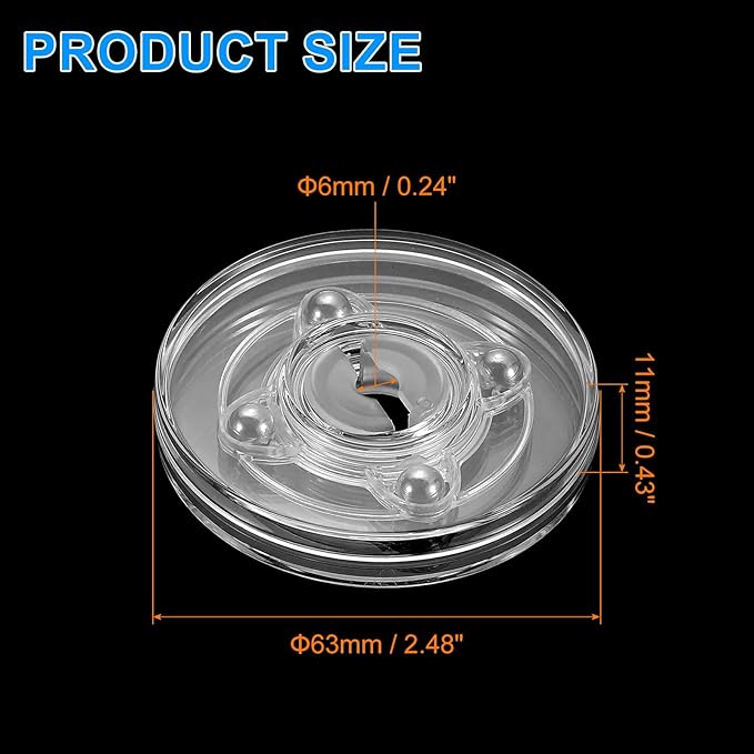 uxcell Acrylic Lazy Susan Turntable, 2.5 Inch Clear Turntable Organizer Ball Bearing 360 Degree Rotating Tray for Spice Rack Table Cake Kitchen Pantry Decorating Bathrooms