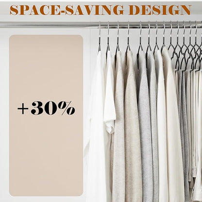 Clothes Hangers,50 Pack Black Metal Hanger Space Saving,Non Slip Coat Hanger for Shirt, Dress, Pants,Heavy Duty Clothes Hanger