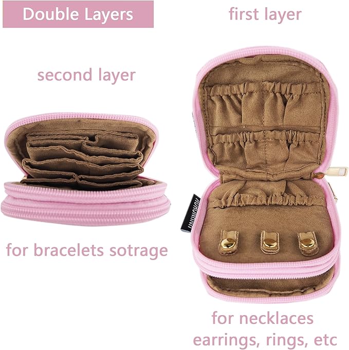 Travel Jewelry Case Small Jewelry Organizer Purse Jewelry Bag Women Christmas Gifts Jewelry Purse for Bracelet Rings Earring Necklace