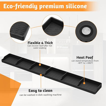 Foeacry 30 Inch Silicone Stove Oven Top Shelf Magnetic for Kitchen Gadgets, Soft Flexible Strong Magnetic Heat Resistant Spice Rack Kitchen Organizer