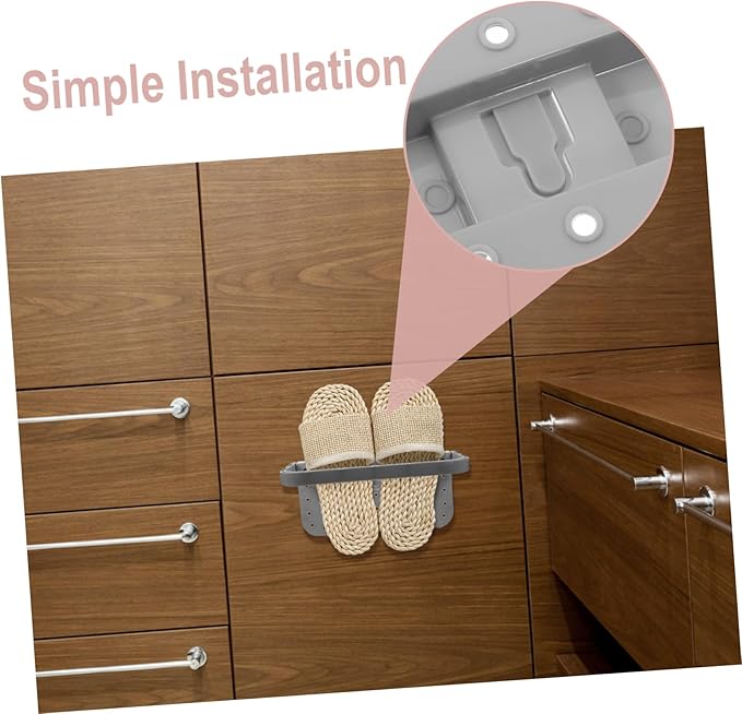 VOSAREA 4pcs Wall Mounted Foldable Shoes Rack Eco-friendly Hanging Organizer for Slippers Sneakers More White Pink Grey Blue Easy to Install Space Saving for Home