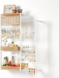 Pinzoveco Hanging Jewelry Organizer Wall Mounted, Large Hanging Jewelry Organizer Holder for Necklaces,Bracelest,Earrings,Rings,Watched,Makeup & Perfume (White)