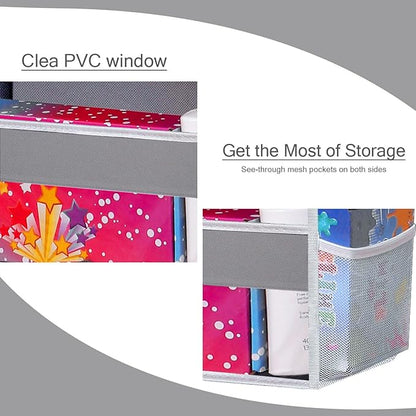 TAHAVICE 2 Pack Over The Door Storage Organizer with 5 Pockets 10 Mesh Side Pockets, 44 lbs Weight Capacity Door Hanging Organizers and Storage for Bedroom,Bathroom,Nursery,Pantry,Dorm(Light Gray)