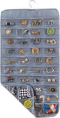 Bloss Hanging Jewelry Organizer With 80 Pockets Jewel Hanger For Jewelry Earring Storage Hanging Pocket Organizers Earring Holder Organizer for Mothers Day Gifts-Gray