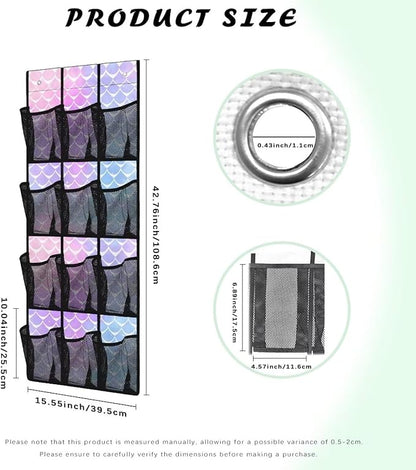 Generic Dream Fish Scales Over The Door Shoe Large-Capacity Design Door Storage Organizer Baby Easy to Hang Behind The Door Making The Chaotic Area Behind The Door Instantly Tidy and Orderly