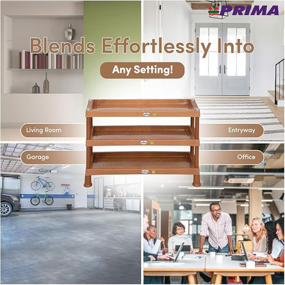Prima Plastic Shoe Rack-3 | Storage Organizer | Shelves for Home | Living Room | Bedroom (3 Shelves)