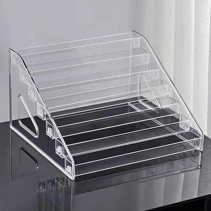 Acrylic Nail Polish Organizer Rack, 7 Tier Holder Stand for Nail Polish Holder Sunglasses Organizer Essential Oils Holder Clear Eyeglasses Display Case Makeup Organizer（Transparent）