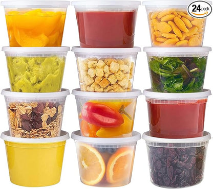 vivigu Deli Containers with Lids 16 oz [24 Set] - Food Storage Containers with Lids Freezer Safe, Soup Containers for Restaurant, BPA Free | Portion Control | Leakproof | Microwave| Washable…