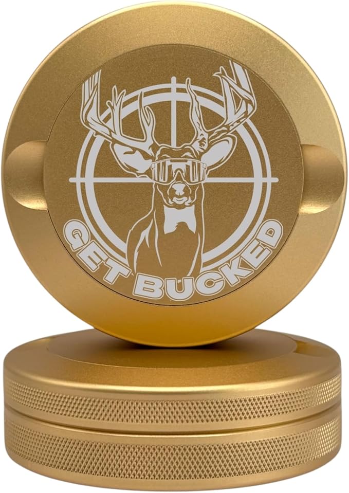 Get Bucked | Metal Container for Zyn, Premium Aluminum Can & Rugged Pouch Holder | Extra Capacity, Knurled Grip & Used Pouch Storage | EDC (Champagne Gold)