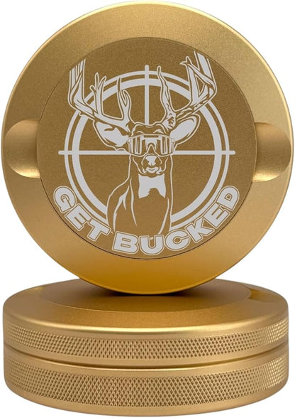 Get Bucked | Metal Container for Zyn, Premium Aluminum Can & Rugged Pouch Holder | Extra Capacity, Knurled Grip & Used Pouch Storage | EDC (Champagne Gold)