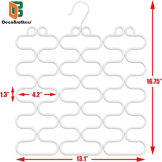 Deco Brothers Scarf Hanger for Closet, 23 Loop, White