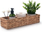 Water Hyacinth Toilet Tank Basket for Toilet Paper Rolls Wicker Baskets for Shelves Tampon Storage for Bathroom 3 Dividers (Large Compartment 16.5inch x 5.5inch x 3.5inch)