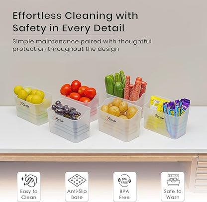 Fridge Storage Boxes (Pack of 4) Freezer & Refrigerator Organizer Containers Kitchen Storage Container Set Kitchen Accessories Items for Home 1200 ml Food Storage Box