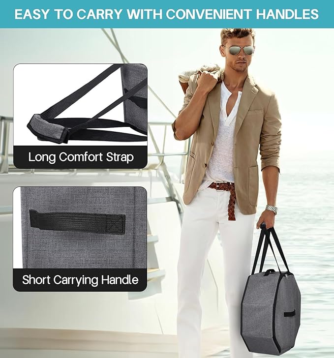 HINIHAO Hat Box for Travel and Storage, Collapsible Cowboy Cap Organizer Case for Closet with Handles, Hat Storage Box for Women and Men
