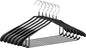 Titiroba YJ-02-H-6 Hanger, Suit, Coat, Jacket, Non-Slip, Non-Slip, Non-Slip, Non-Slip, Non-Slip, Stylish, Set of 6, Black