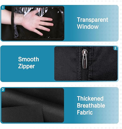KIMBORA 35" Garment Bags for Hanging Clothes Travel, 4" Gusseted Suit Bags for Closet Storage Mens Garment Protector Cover for Coats, Jackets, Shirts (3 Packs)