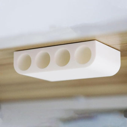PIAOLGYI Under Desk Lip Balm Holder,Chapstick Holder Holds 4 Standard Tubes of Chapstick(White)