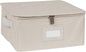 Platter Serveware Storage Box - Durable Polyester, Dual Zippers, Carrying Handles, ID Window, Kitchen Storage, Beige Heather