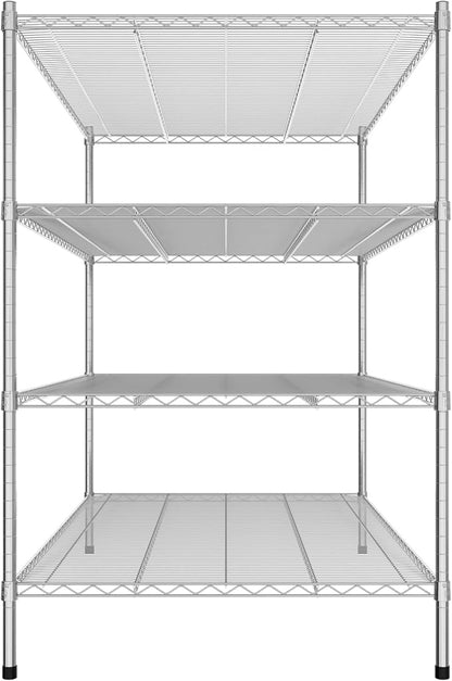 Commercial NSF Listed Chrome Stationary Wire Shelving Kit 36" x 60" x 54", with 4 Shelves Perfect for Warehouse, Walk-in Refrigerator, Freezer, Grocery Store, Restaurant, Dishroom