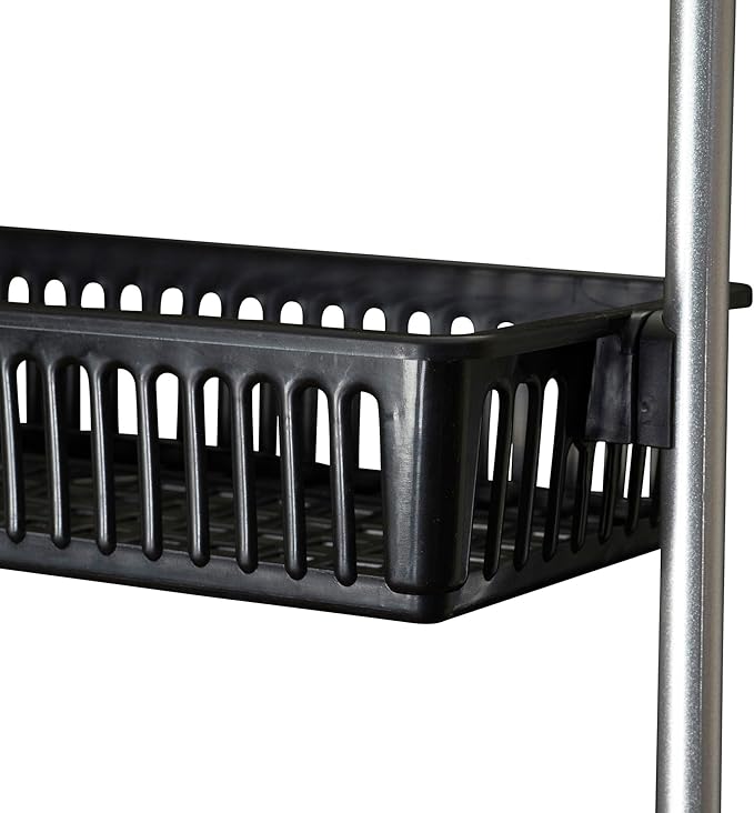Household Essentials Black Iron & Plastic Overdoor Organizer with Six Baskets