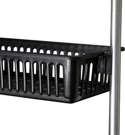 Household Essentials Black Iron & Plastic Overdoor Organizer with Six Baskets