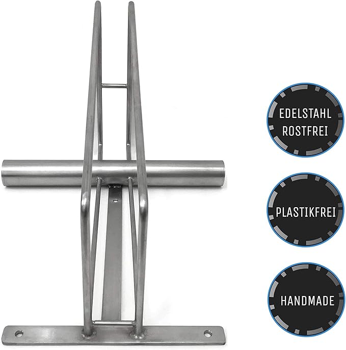 NAMOR Stainless steel bicycle stand, bike stand, bicycle parker, floor parker, bicycle holder, exhibition stand, suitable for 20 - 29 inches, rust-proof, handmade in Germany