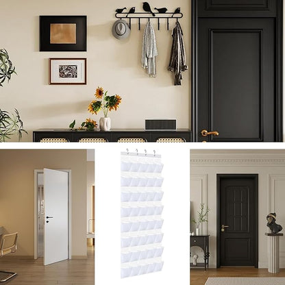 Shoe Hanger for Door - 40-Pocket Mesh Foldable,Folding Shoe Organizer Door Hanger,for Bedroom Living Room Bathroom Entryway Sneaker Slippers Toiletries Bottles Crafts Toys