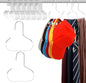 Zonon 24 Pcs Scarf Hangers Metal Belt Hat Ring Hanger with Grip Coating, Scarf Organizer Storage Holders for Ties Scarves Belts Tank Tops Hat Hooks (White)
