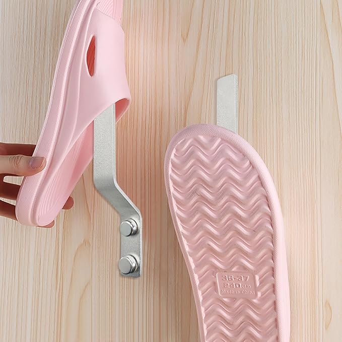 4 Pcs Aluminum Shoes Hooks, Door Wall Mounted Shoes Rack Shelf Organizer for Door Hanging Shoes