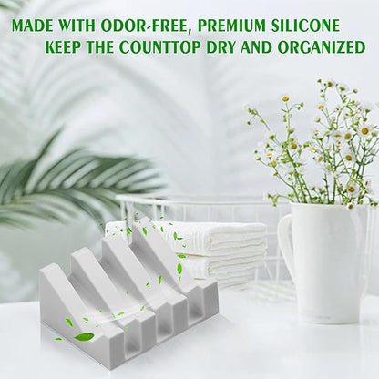 Soap Dish Holder for Shower with Suction Cup, Silicone Soap Holder & Saver Self-Draining Bar Soap Dish Keeps Soap Dry for Bathroom, Kitchen, Bathtub, Extends Soap Life (LightGrey-1Pack)