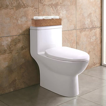DOKOT Seagrass Toilet Tank Basket with 3 Section, Bathroom Toilet Paper Storage Baskets for Organizing (Natural)